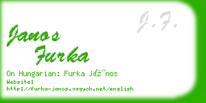 janos furka business card